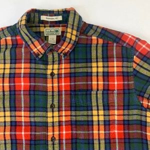 Vintage Ll Bean Plaid Flannel Button 